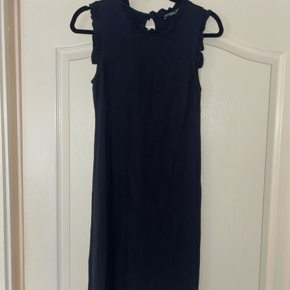 Chic Navy Sleeveless Midi Dress